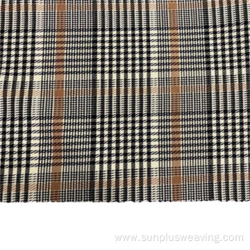 yarn dyed check bengaline stretch viscose fabric